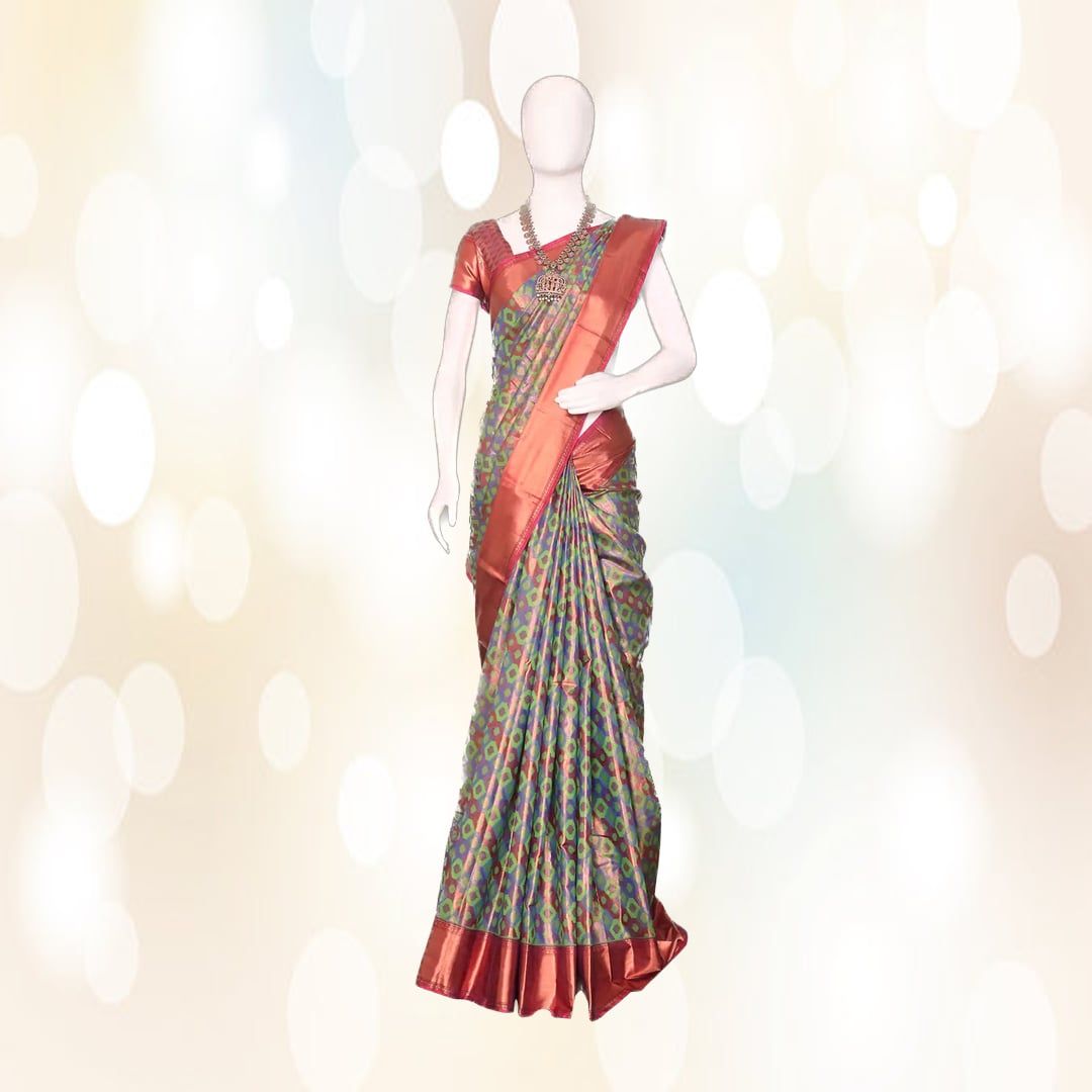 Traditional Pattu Silk Saree (Multicolor) | Rich Zari Border | Festive & Wedding Wear