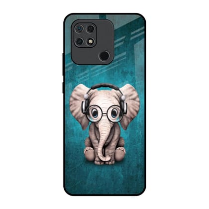 Adorable Baby Elephant Glass Case For Redmi 10