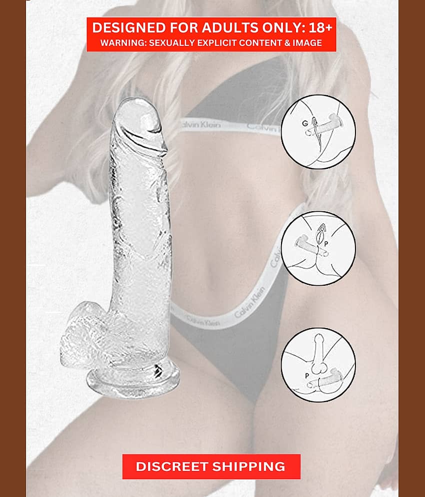 Knightriders 8 Inch Realistic Flexible Double Silicon Sexual Dildo 100% Cristal Transparent Thick Dong