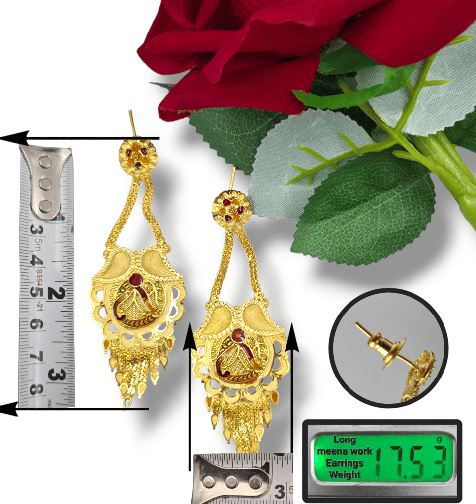 Glamorous Gold Plated Earrings with Sparkling Crystal,22k Gold Plated Earrings with Stunning Crystal Luxury Gold Plated Earrings