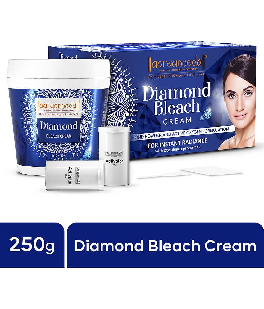Aaryanveda Diamond Bleach Cream 3 Times Use Facial Kit For All Skin Type Diamond 250 ( Pack of 1 )