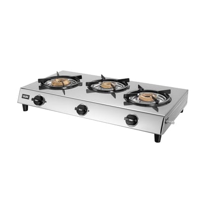 3 Burner Stainless Steel PNG Gas Stove with High Flame Brass Burner (CT1031XLSSHFBBPN)