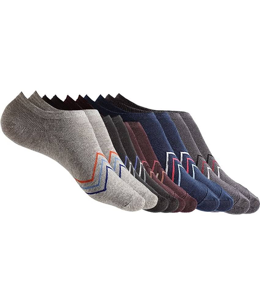 Texlon - Multicolor Cotton Men's No Show Socks ( Pack of 5 )