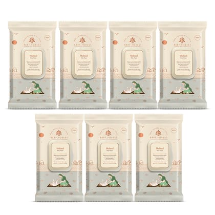 Baby Forest Mulmul Baby Wipes, Ultra-soft, Water-based, 3X thicker and softer wipes 72 Wipes, Pack of 7
