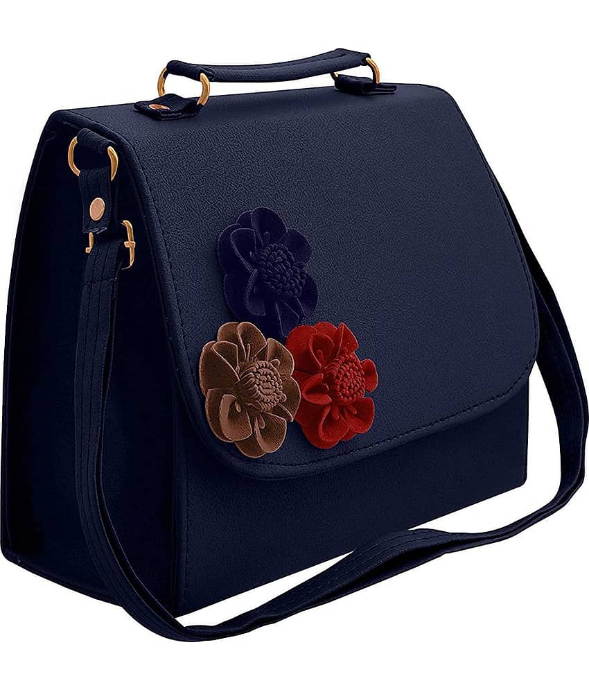 Fargo Blue Faux Leather Sling Bag