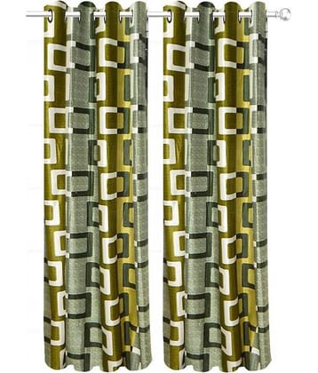 N2C Home Solid Semi-Transparent Eyelet Curtain 5 ft ( Pack of 2 ) - Green