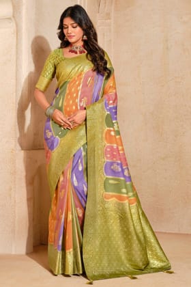 Multicolor Woven Banarasi Saree