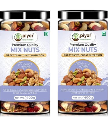 Piyor Mixed Nuts 800g | Mix Dry Fruits | Healthy Mix 400g Pack of 2
