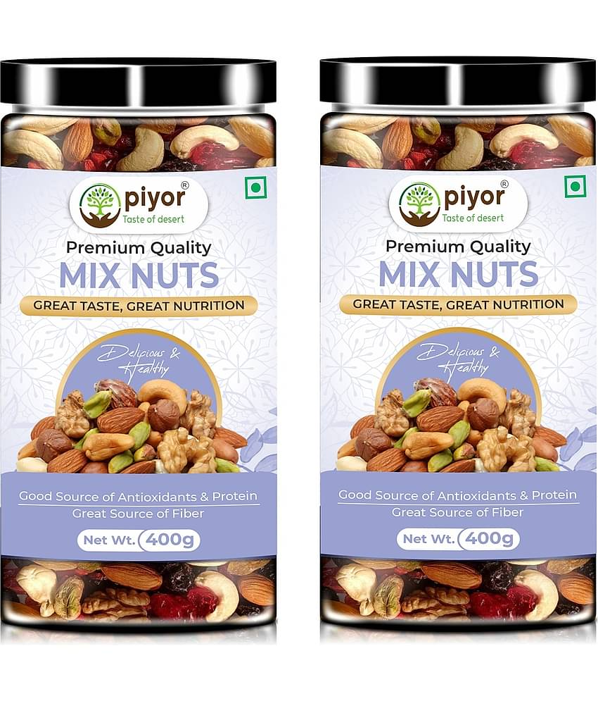 Piyor Mixed Nuts 800g | Mix Dry Fruits | Healthy Mix 400g Pack of 2
