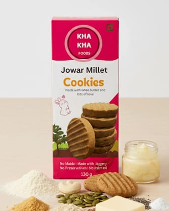 Jowar Millet Cookies- Healthy and Nutrient-Rich   Pack of 130 G Pack Of 3