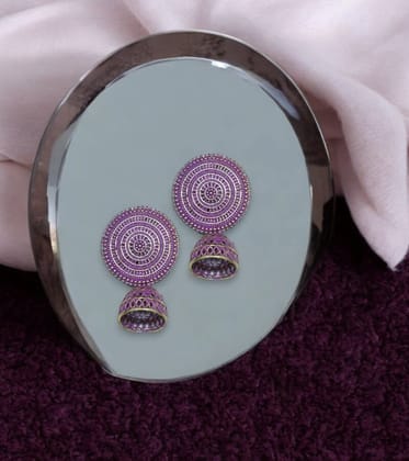 Round Jhumkis Pink
