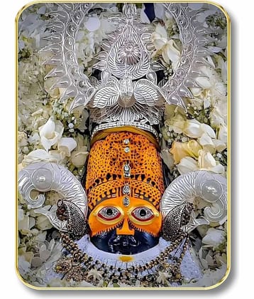 Livin'luxe Shrinath Ji Silver Mukut Darshan MDF Wall Art with Table Top Stand