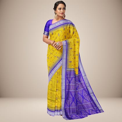 Modern Floral Motifs Bomkai Silk Saree