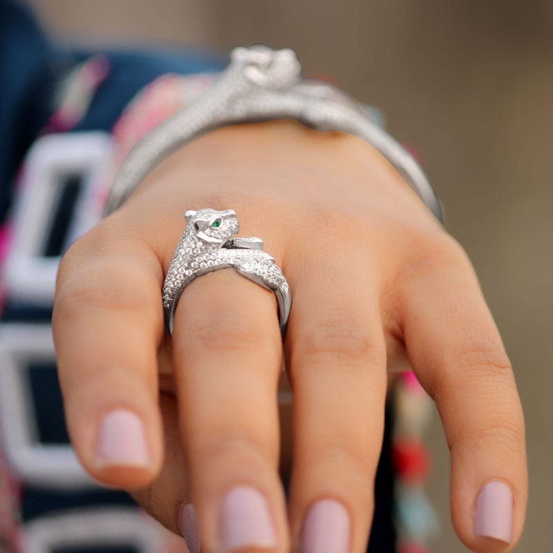 Silver Panther Ring for Women-8