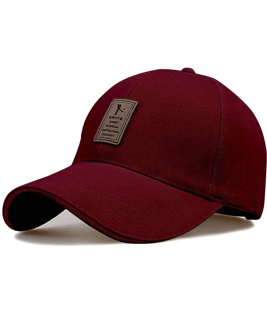 Babji Pack of 1 cotton Men's Cap ( Maroon )