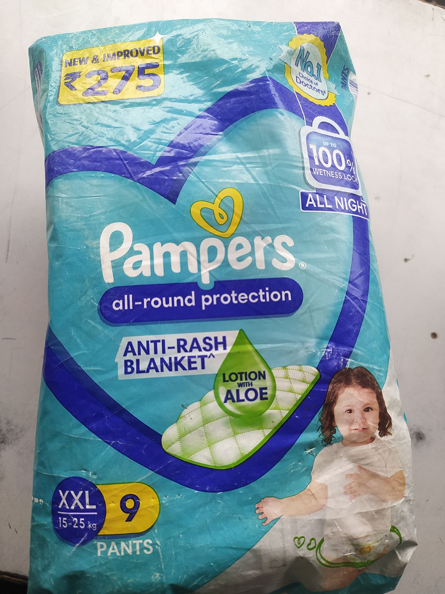 Pampers All-round protection Anti-rash Blanket Xxl 9 Pants Lotion Aloe 