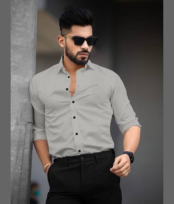Laadli Cotton Blend Regular Fit Full Sleeves Men's Formal Shirt - Grey ( Pack of 1 )