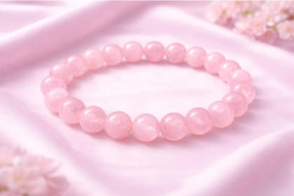 Natural Crystal 8mm Rose Quartz Bracelet (Light Pink)-PID64911 Natural Crystal 8mm Rose Quartz Bracelet (Light Pink)-PID64911
