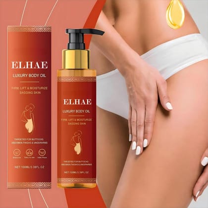 ELHAE Luxury Body Oil | Firming & Lifting Formula for Sagging Skin | 100ml | Moisturizes & Tightens | For Buttocks, Thighs, Abdomen & Underarms | Paraben-Free | Skin Nourishing Oil