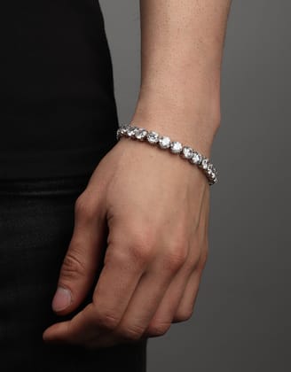 Tennis Bracelet 8mm - Silver-8 Inches / Silver
