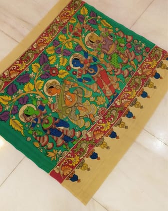 Syaahi Bangalori Silk Multicolor Ethereal Wall Hanging