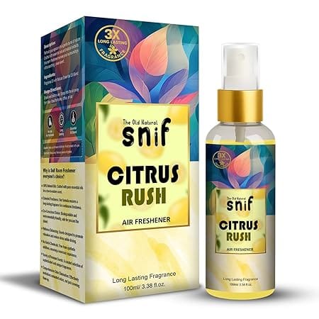 The Old Natural Snif Citrus Rush Air Freshener Spray – 100ml | Refreshing Citrus Fragrance, Long-Lasting Freshness for Home, Office & Car