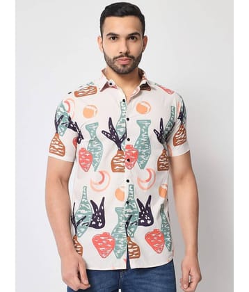 VERTUSY - Cream 100% Cotton Regular Fit Men's Casual Shirt ( Pack of 1 )