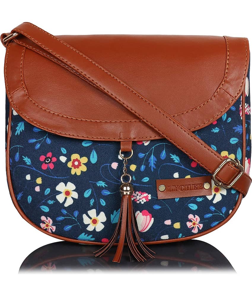 SAKWOODS Sling Bag Canvas Set of 1 ( Blue )