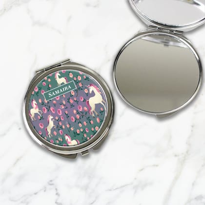 Unicorn Paradise Kids Compact Mirror-Teal Purple Fusion