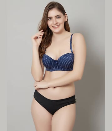 PrettyCat Polyester Women's Bra & Panty Set ( Brown )