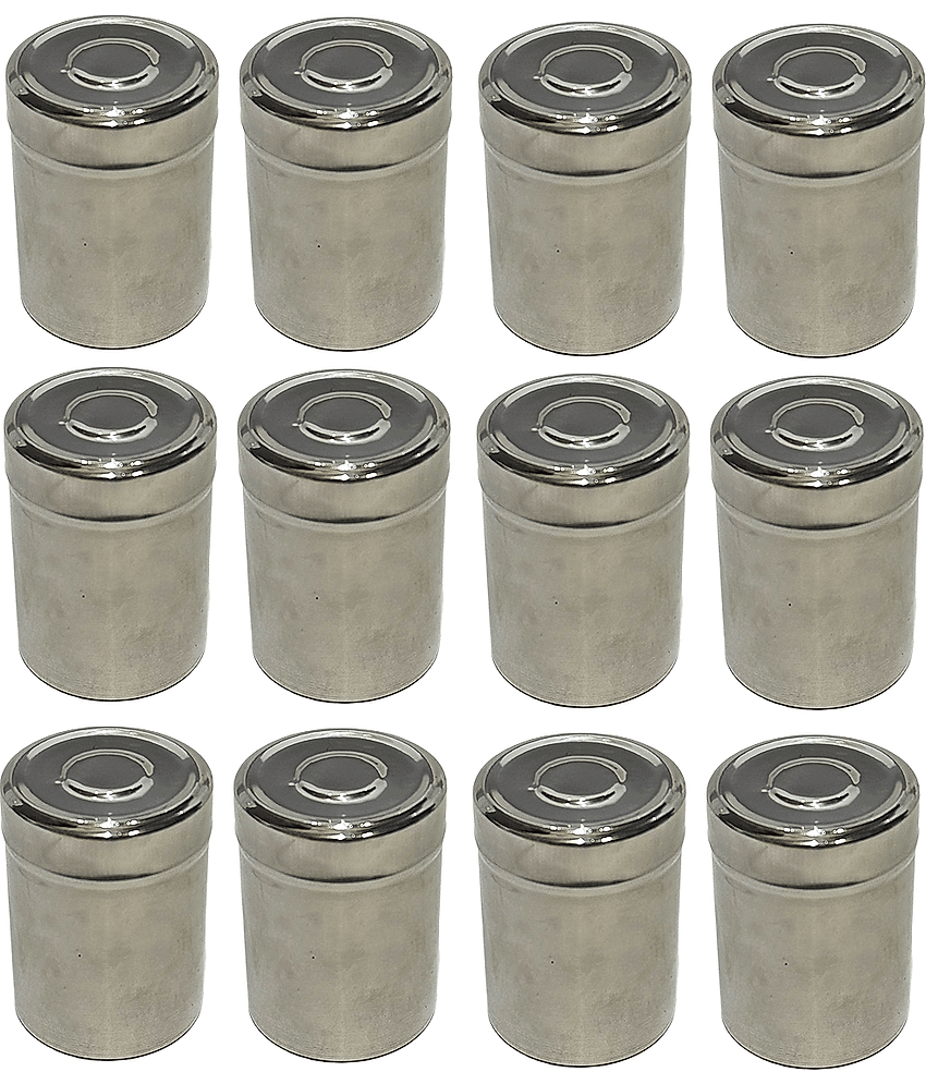 Dynore 12 Mini Container Steel Silver Utility Container ( Set of 12 )