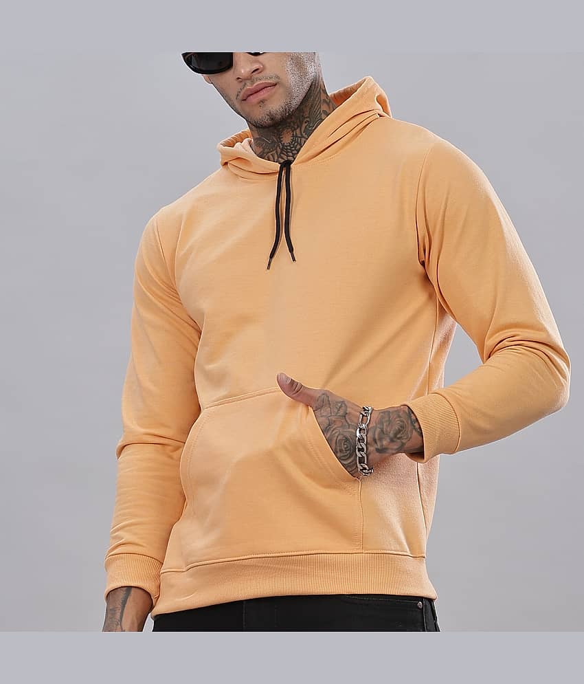 FABRIPPLE Fleece Hooded Men's Sweatshirt - Orange ( Pack of 1 )
