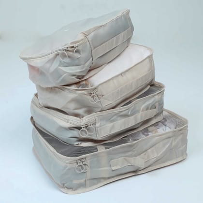 Cloth Organizer Pouch Laundry Zipper Bags - Beige
