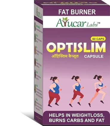 Ayucar Labs Optislim Ayurvedic Capsules for Weight Management & Metabolism  60 Veg Capsules | With Garcinia, Guggul, Green Tea & Triphala