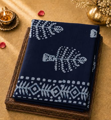 Handcrafted Batik Cotton Handblock Saree Handcrafted Batik Cotton Handblock Saree