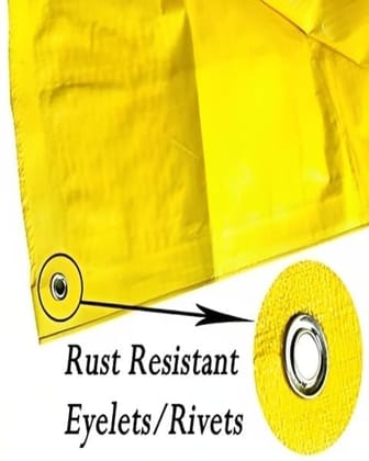 Farmroot Tarpaulin 15FT X15FT 200 GSM Yellow Tarpaulin Tirpal Tadpatri Tharpai Thadika, Extra Strong, Reinforced Eyelets, UV Resistant, 100% Waterproof