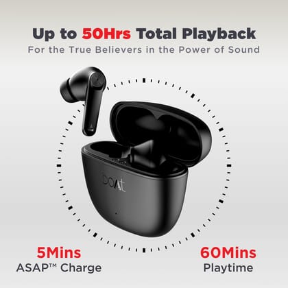 boAt Airdopes Atom 83 | True Wireless Earbuds with up to 50 Hours Playtime, Quad Mics with ENx Technology, 13mm Drivers, BEAST Mode, ASAP Charge boAt Airdopes Atom 83 | True Wireless Earbuds with up to 50 Hours Playtime, Quad Mics with ENx Technology, 13