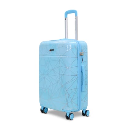 AMERICAN TRAVELLER Spider Trolley Bag Single Medium Large Polycarbonate | Hardshell Lightweight Expandable Travel Luggage Suitcase | 8 Metallic | 360 degree Rotatable Wheels | TSA Type Lock (24, Sky Blue) AMERICAN TRAVELLER Spider Trolley Bag Single Medium Large Polycarbonate | Hardshell Lightweight Expandable Travel Luggage Suitcase | 8 Metallic | 360 degree Rotatable Wheels | TSA Type Lock (24, Sky Blue)