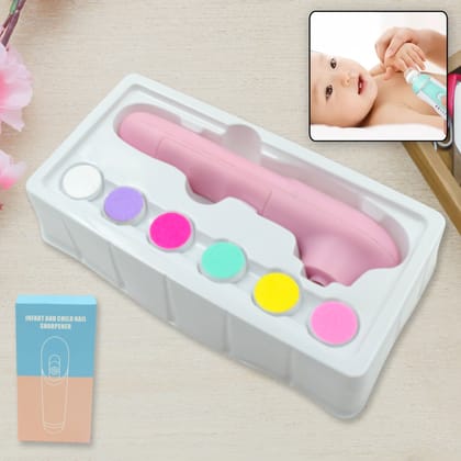 Electric Manicure Nail Sharpener for Babies and Children: 6-in-1 Baby Nail Care Kit with Grinding Heads