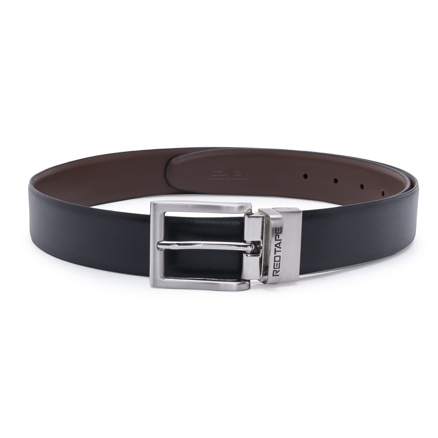 Red Tape Men's Reversible Leather Belt - Black & Brown | Genuine Leather | Formal & Casual Wear | Classic & Stylish Design | Durable Men's Waist Belt | Adjustable Dress Belt for Men