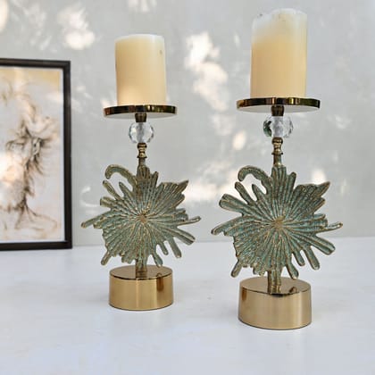 Floral Candle Stand Pair