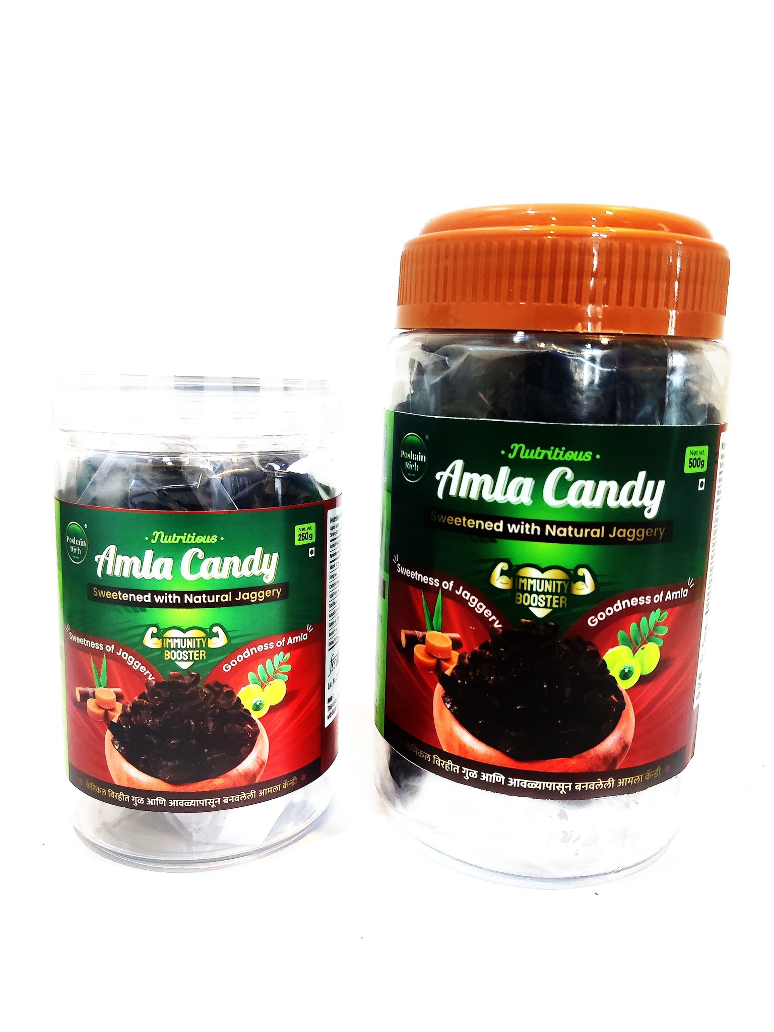 Poshain Rich Amla Candy (500g) | Sweetened with Natural Jaggery | Immunity Booster with Goodness of Amla | Healthy Indian Gooseberry Snack