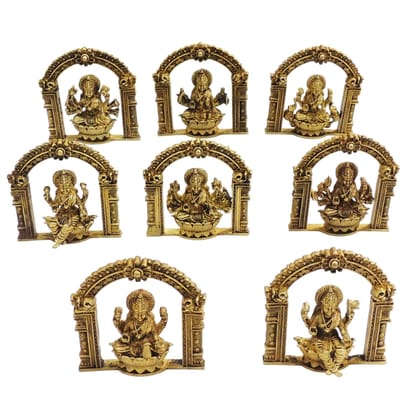Authentic Brass Ashtalakshmi Statue for Wealth, Prosperity & Home Puja, Height : 4 Inch (BSMAS1810 C)