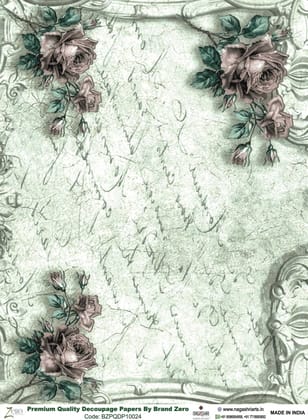Brand Zero Premium Quality Decoupage Paper Pack of Two - Design Code: BZPQDP10024