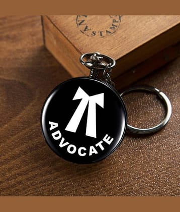 Black Advocate Engraved Gandhi Style Metallic Key Ring Best Gift Boys,Fans,Kids Pocket Watch Keychain