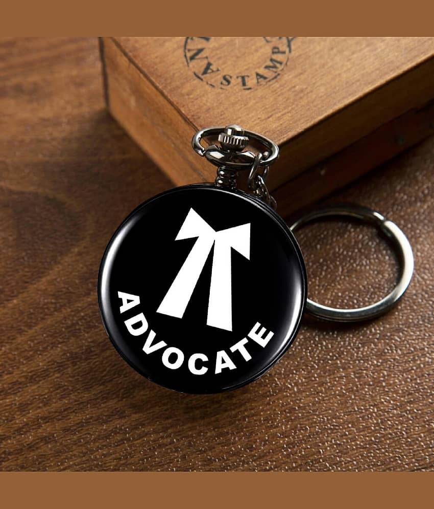 Black Advocate Engraved Gandhi Style Metallic Key Ring Best Gift Boys,Fans,Kids Pocket Watch Keychain