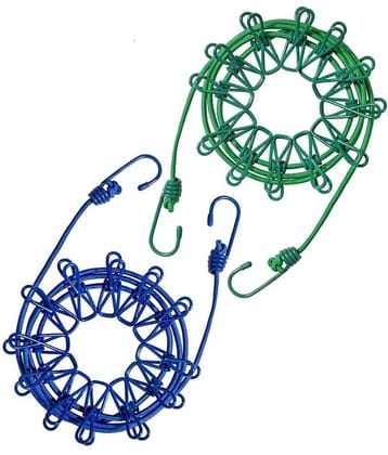 Gadget Deals 2pc| cloth rope | rope for cloth drying -elastic- cloth rope for drying clothes | cloth drying rope |cloth drying rope with hooks |cloth rope with hook| cloth rope for balcony -12 clips