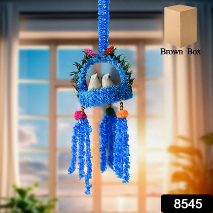 Home Decoration Bird Nest Decor Lovely Beautiful Artificial Birds Jute Nest Hanging for Balcony and Garden Decoration |Home Decor Wall Hanging Decorative Showpiece (1 Pc / Mix Color)assorted colour