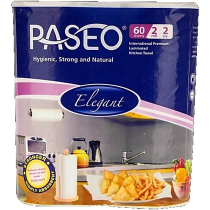 Paseo Premium Kitchen Paper Towel - 2 Ply, 2 pcs (60 Pulls)