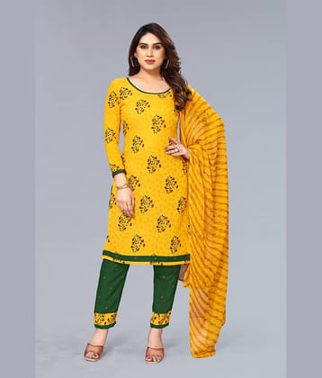 Anand Unstitched Crepe Printed Dress Material - Yellow ( Pack of 1 )